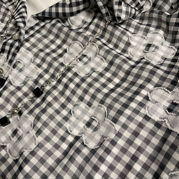 Alfred Dunner Blouse with attached Tank, Black White Flower, Womens Small - Picture 9 of 9